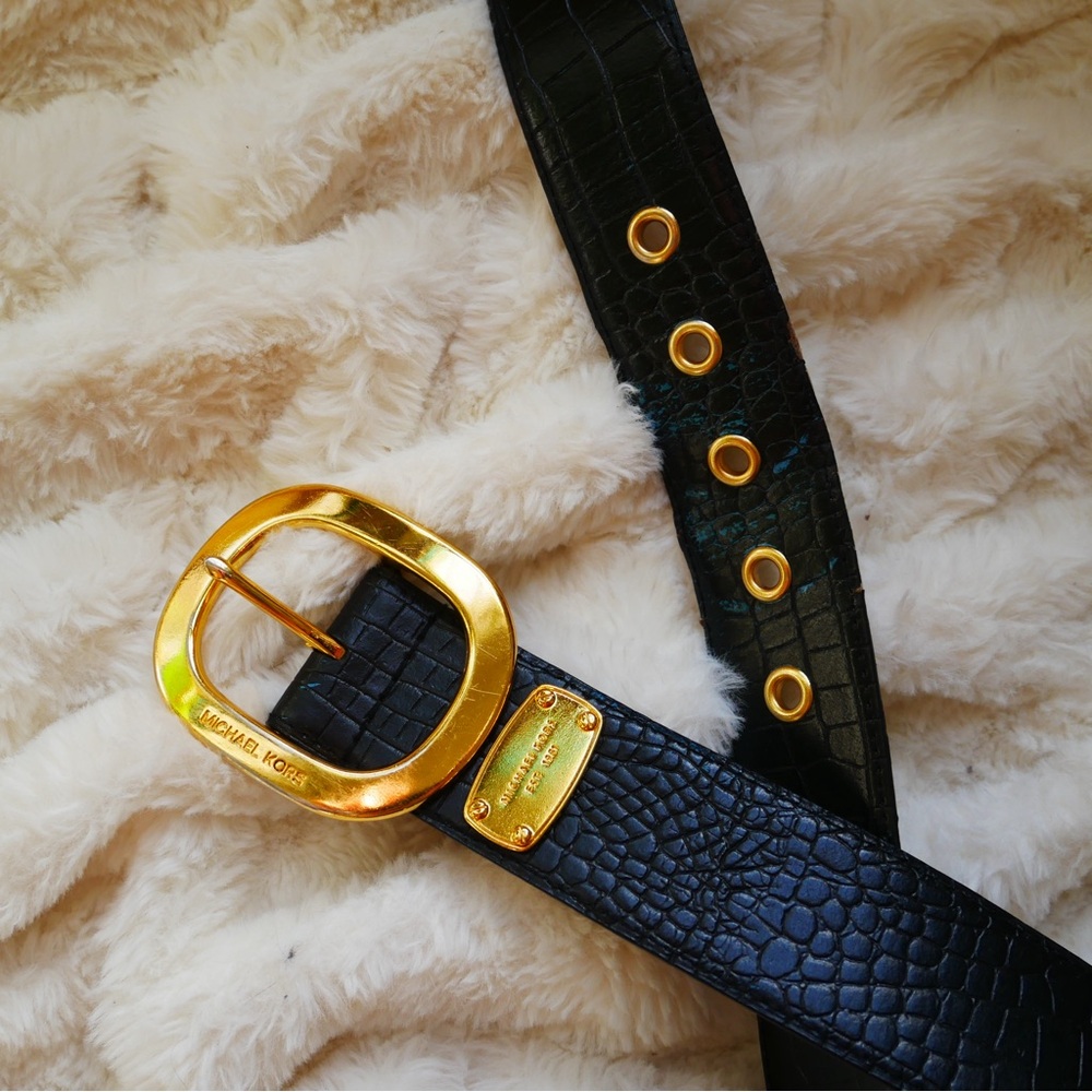 Michael Kors Black Leather Belt